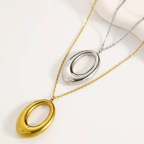 Minimalist Horseshoe U-Shaped Pendant Necklace Titanium Stainless Steel Dainty Mirror Polished Clavicle Chain For Women