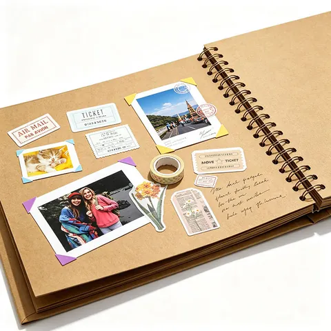 DIY Scrapbook Φωτογραφικό Άλμπουμ Kraft Χαρτί Σπιράλ Τετράγωνο Σκληρό Εξώφυλλο Χειροποίητο Βιβλίο Αναμνήσεων Για Γάμο Επέτειο Αποφοίτηση Δώρο