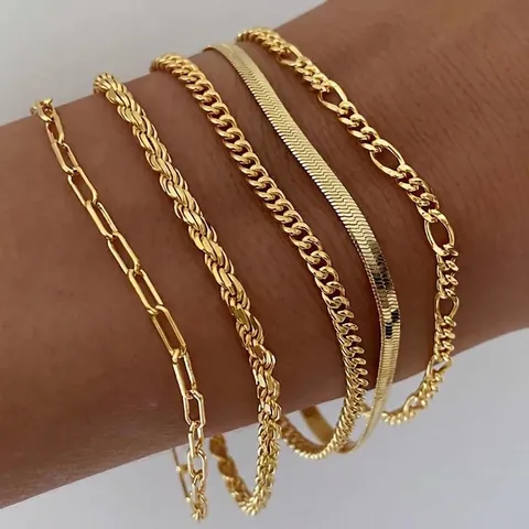 Edelstahl Vergoldet Armbänder Für Frauen Büroklammer Kuba Schlangenkette Zirkonia Trendy Modeschmuck Accessoire