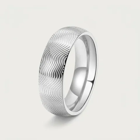 Unisex Wellenmuster Titanstahl Ring Geometrisches Minimalistisches Band Für Herren Damen Modeschmuck Galvanisierter Schmuck Geschenk