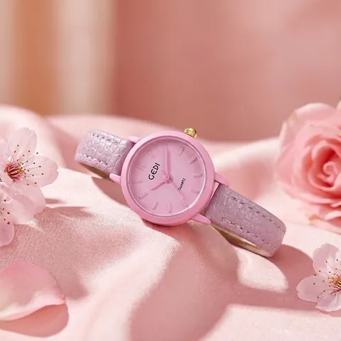GEDI Montre à Quartz Minimaliste pour Femme Vintage Bracelet Mince en Cuir Petit Cadran Étanche Mode Élégante Montre