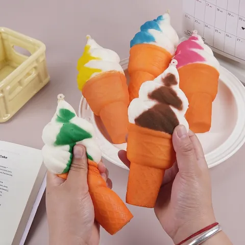 Giant Ice Cream Cone Squishy PU Slow Rebound Stress Relief Sensory Toy Simulation Food Decor For Kids Adults