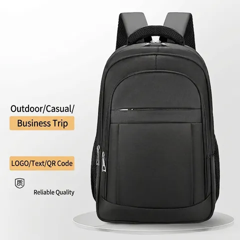 Men's Large Capacity Business Laptop Backpack Oxford Cloth School Bag For Students Travel Daypack Black