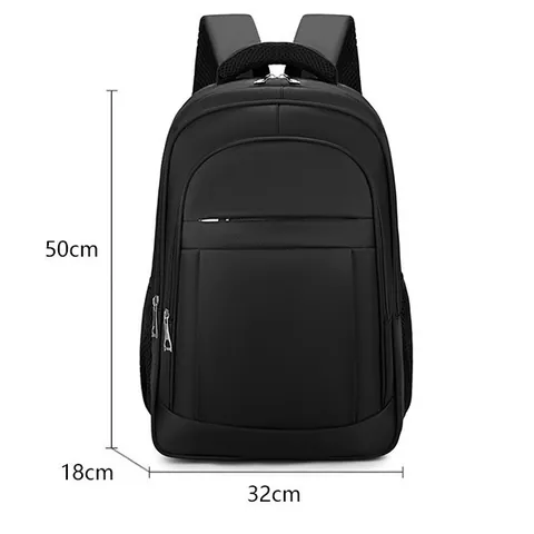 Men's Large Capacity Business Laptop Backpack Oxford Cloth School Bag For Students Travel Daypack Black