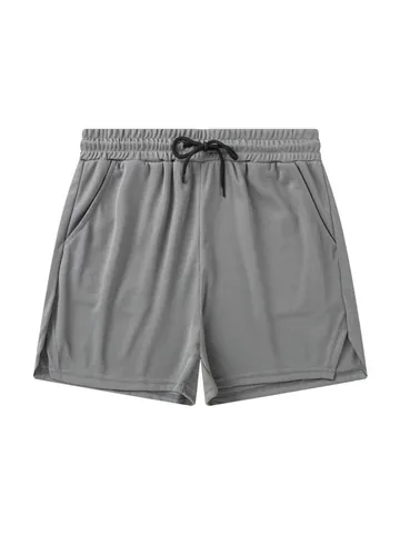 Men's Mesh Sports Fitness Shorts Summer Thin Loose Casual Training Running Bottom With Drawstring Elastic Waist Side Pockets Workout Gym Pants