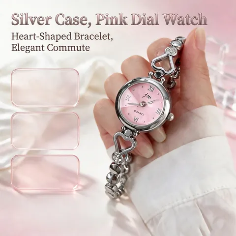 Exquise Montre Bracelet en Forme de Cœur Pour Femmes Mode Alliage Strass Montre à Quartz Élégante Montre Bijou Analogique Ronde Cadeau