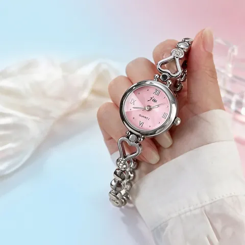 Exquisite Herzförmige Armbanduhr Für Damen Mode Legierung Strass Quarzuhr Elegante Runde Analoge Schmuck Uhr Geschenk