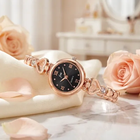 Exquise Montre Bracelet en Forme de Cœur Pour Femmes Mode Alliage Strass Montre à Quartz Élégante Montre Bijou Analogique Ronde Cadeau