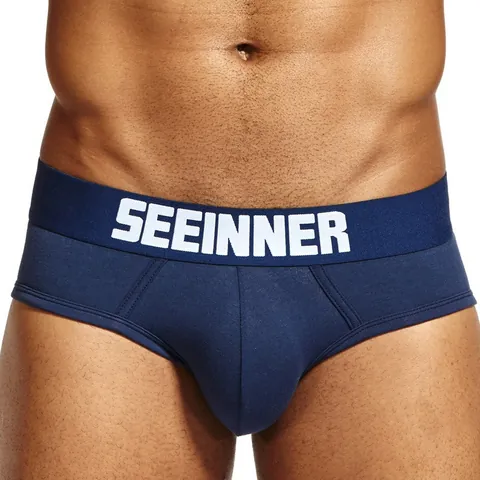 SEEINNER Slip da Uomo a Vita Bassa in Cotone con Marsupio a U Fascia in Vita con Lettere Sollevamento Fianchi Intimo Traspirante