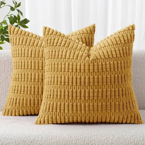 Bohemian Corduroy Striped Wheat Spike Pillowcase For Sofa Living Room Bedroom Modern Minimalist Soft Decorative Throw Pillow Cover