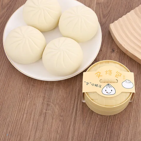 Simulation Decompression Bun Squishy Toy Slow Rebound Steamed Bun Stress Relief Squeeze Toy For Office Home Teens Adults Fun Gifts