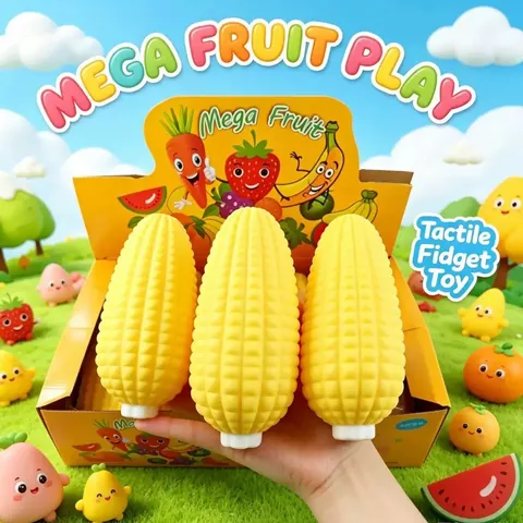 Large Simulation Corn Squishy Toy Slow Rising Stress Relief Fidget Toy For Kids Adults Realistic Food Decoration Sensory Toy