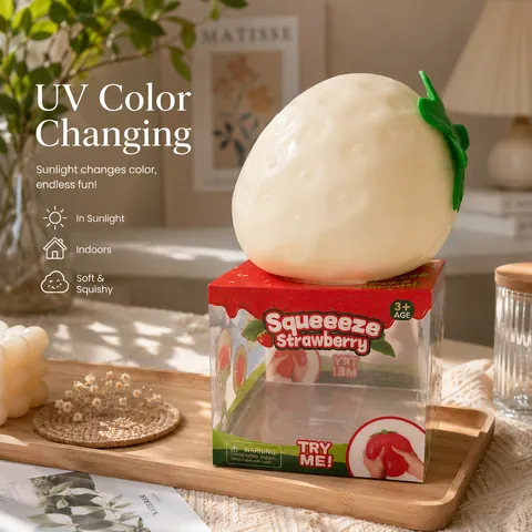 Γιγαντιαία Φράουλα Squishy Φωτοχρωμική Αλλαγή Χρώματος Παιχνίδι Αντιστρες Αργή Επαναφορά Μαλακό Παιχνίδι Αισθήσεων Για Παιδιά Ενήλικες