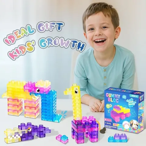 Bloques de Construcción de Jelly Juguetes de Apilamiento de Caucho Blando para Niños Desarrollo Sensorial Bloques Educativos