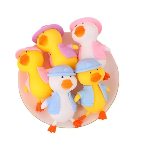 Creative Dress-up Duck Squishy Toy Slow Rebound Stress Relief Fidget Squeeze Ducklings Yellow White Duck For Kids Adults Gift