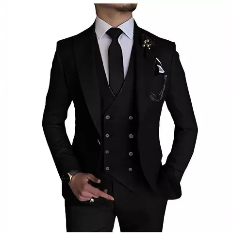 Traje para Hombre Corte Estrecho Chaqueta Chaleco Y Pantalón Fibra de Acetato Formal Negocios Boda Fiesta
