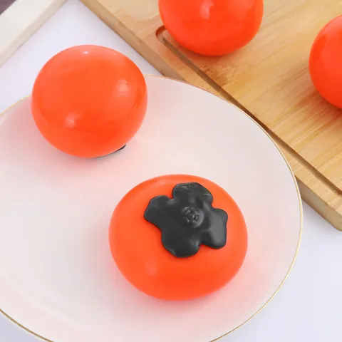 Simulation Persimmon Squishy Toy Slow Rebound Fluid Filled Persimmon Stress Relief Venting Fidget Toy For Adults Kids Gift