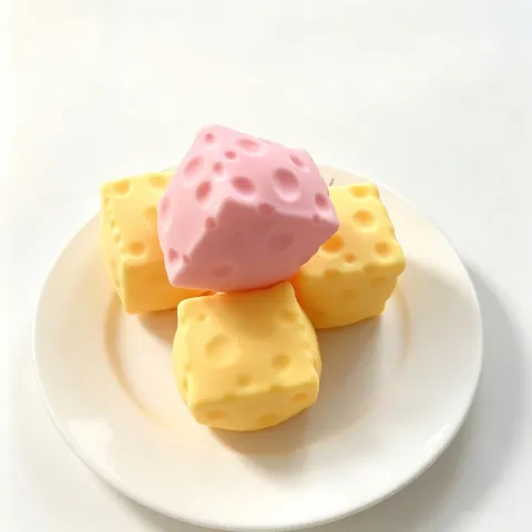 Realistic Cheese Shape Squishy Toy Slow Rebound Stress Relief Squeeze Toy Simulated Food Model For Relaxing Desk Decor Gift