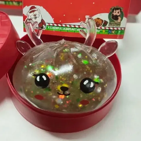 Weihnachten Rentier Bun Squishy Spielzeug Soft Slow Rebound Stressabbau Quetschspielzeug Mit Glitzer Für Kinder Weihnachtsfeier Geschenke