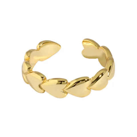 Verbundenes Herz Ring 925 Sterlingsilber Verstellbares Offenes Band Elegante Minimalistische Schmuck Für Frauen