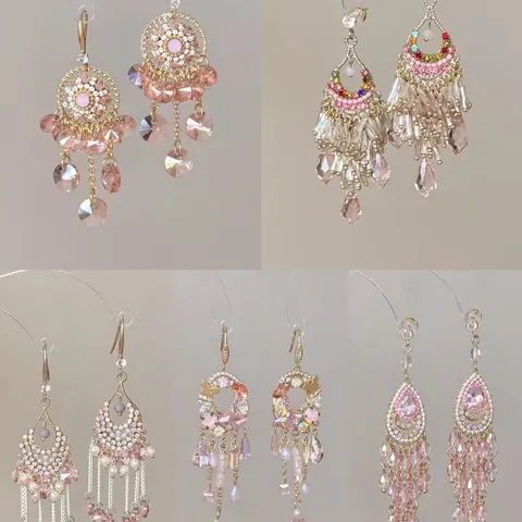 Vintage Ethnische Kupfer Schmetterling Quaste Ohrhänger Mit Silbernem Ohrringpfosten Gold Rosa Strass Wassertropfen Blumen Ohrringe Für Damen Schmuck Geschenk