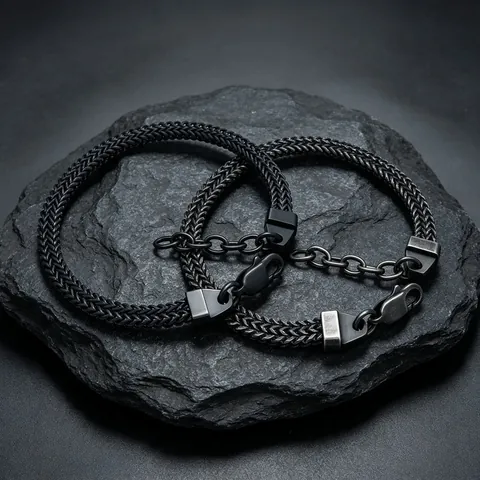 Bracelet Chaîne Queue de Renard en Acier Inoxydable Minimaliste pour Hommes Femmes Chaîne d'Extension Réglable Bijoux de Poignet Mode