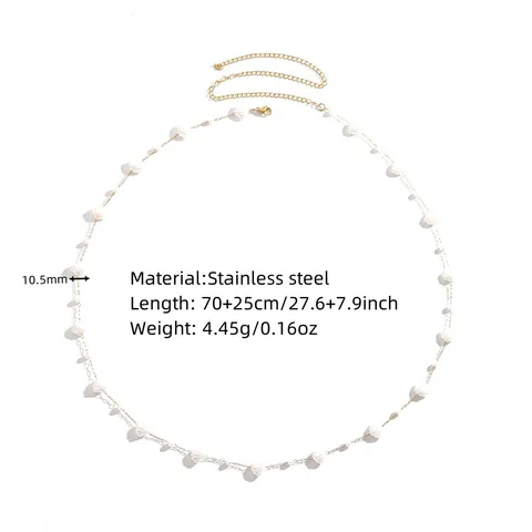 Stainless Steel Waist Chain For Women Artificial Pearl Shell Gold Belly Chain Waterproof Summer Beach Body Jewelry