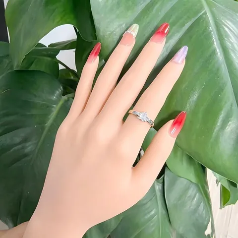 Bague en Acier Titane Zirconia Forme de Cœur pour Femme Bague Zircon Électroplaqué Or Argent Bijoux de Mode Cadeau de Doigt