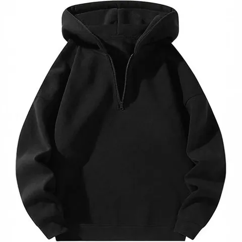 Men Casual Half Zip Hoodie Fleece Lined Thickened Sweatshirt Oversized Athletic Hooded Top Streetwear For Men Teens