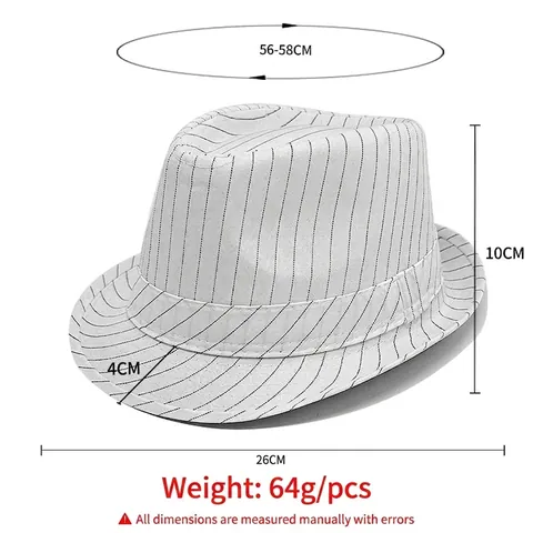 Classic Striped Jazz Fedora Hat For Men Women Summer Sun Panama Hat Cotton Polyester Rolled Brim Outdoor Fashion Cap