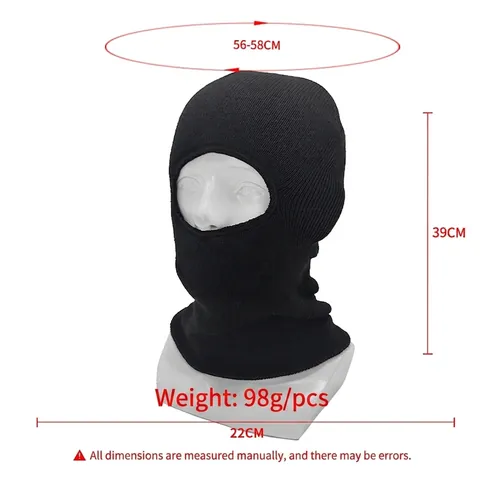 Cagoule Tricotée d'Hiver Bonnet Écharpe Masque Tout-en-Un Coupe-vent Chaud Doublé Polaire Cache-Cou Pour Cyclisme Extérieur