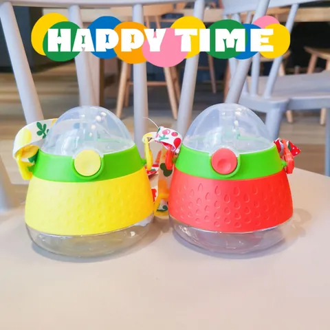 Gobelet à Paille pour Enfants en Forme de Fruit Mignon Avec Bandoulière Portable Gourde Tritan Anti Fuite pour Enfants École Quotidien