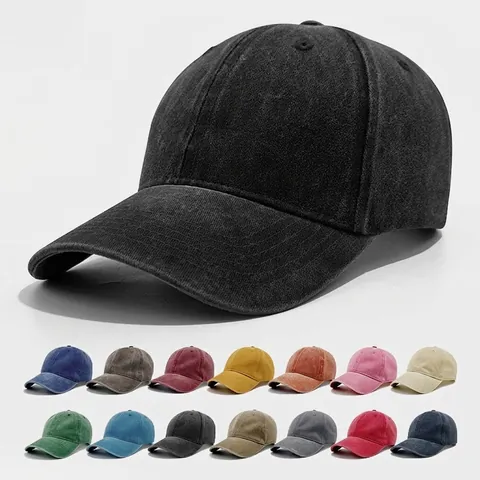 Gorra de Béisbol de Algodón Lavado Vintage Soft Top Gorra con Visera Color Sólido Protección Solar para Hombres Mujeres