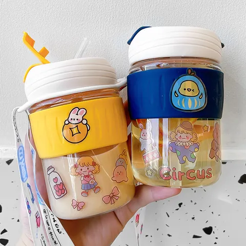 Modern Minimalist Glass Coffee Cup With Straw And Heat Insulated Silicone Sleeve Portable Cute Leakproof Water Bottle For Home Office