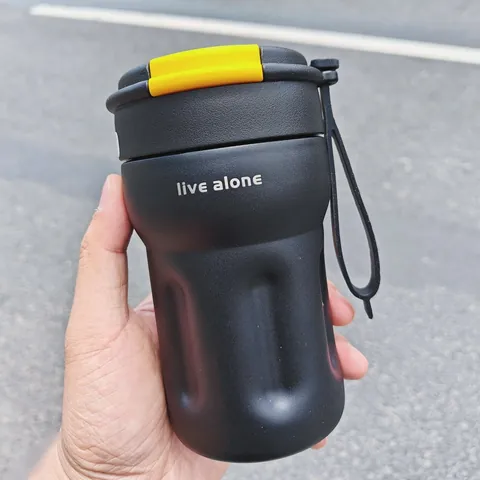 316 Stainless Steel Vacuum Insulated Coffee Cup With Straw And Handle Portable Frosted Ins Style Thermal Water Bottle For Travel Office