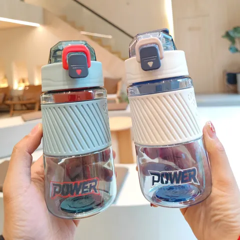 Simple Sports Plastic Water Bottle High Aesthetic Adult Direct Drinking Cup Portable Fitness Cup With Silicone Sleeve