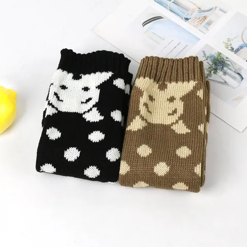 Kawaii Hond Stippen Acryl Gebreide Beenwarmers Schattig Dier Warme Beenkappen Laarshulzen Sokken Voor Vrouwen Tieners