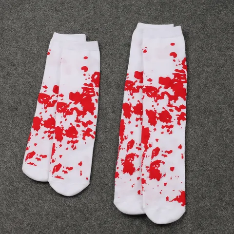 Halloween Kids Blood Splatter Socks Scary White Stockings For Children Horror Cosplay Party Decoration Costume Prop Accessories