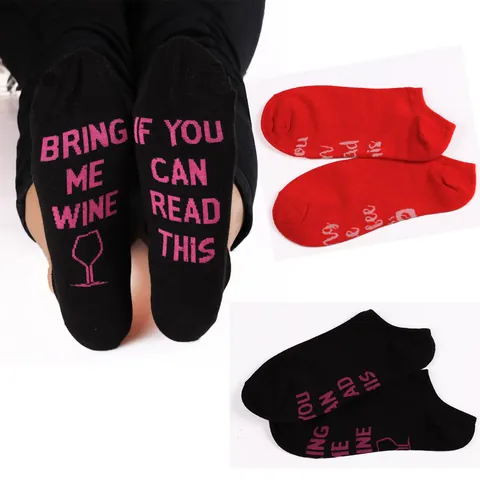 Casual Humorous Letter Print Cotton Blend Socks Humorous If You Can Read This Bring Me Beer Wine Coffee Unisex Crew Socks