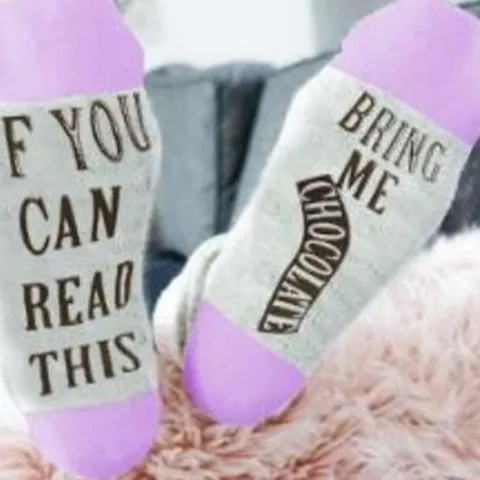 Funny Humorous Quote Cotton Blend Crew Socks For Men Women If You Can Read This Bring Me Chocolate Casual Daily Socks