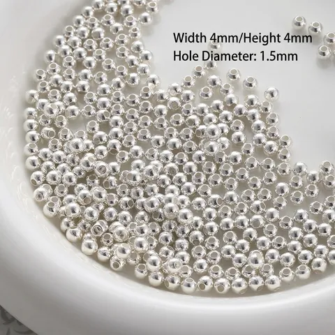 Legering Spacer Kralen Voor DIY Sieraden Maken Zilveren Ronde Losse Kralen Verfijnde Accessoires Voor Armband Ketting