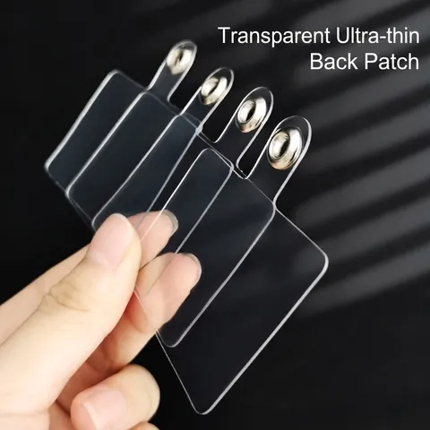 Universal Transparent Phone Lanyard Patch Thin Plastic Case Tether Tab With Metal Ring Anti-Lost Strap Connector For Phone