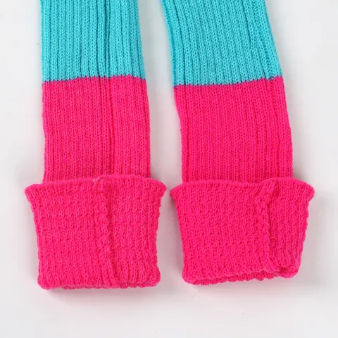 Women's Extra Long Acrylic Knit Leg Warmers Multicolor Striped Slouch Socks Winter Warm Thick Ribbed Dance Yoga Footless Hose
