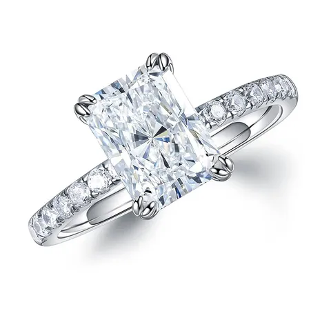 Geometrischer Quadratischer Zirkonia Ring Für Damen Luxus Kupfer Gold Silber Plattiert Hochzeit Schmuck Geschenk
