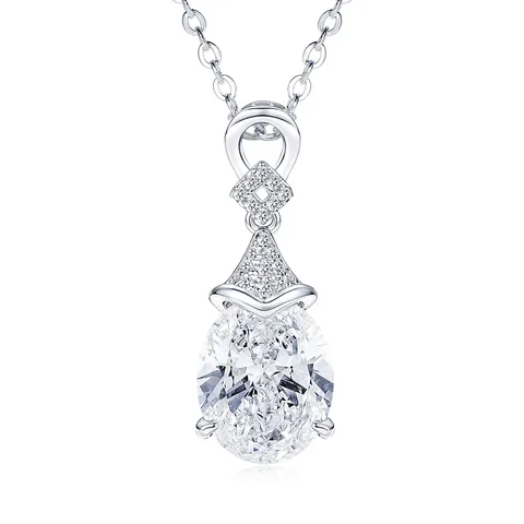 Elegante Collana Con Pendente in Moissanite Lacrime di Sirena Catena in Rame Forma di Pera Gioielli di Lusso Per Donna