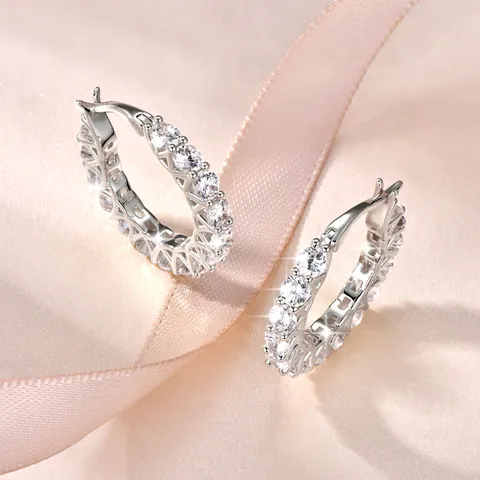 Pendientes de Aro de Lujo de Cobre Chapado en Oro 14K Circonia Diamante de Imitación Completo Círculo Geométrico Pendientes de Botón Joyería