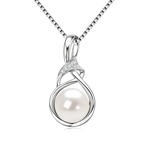 Natürliche Süßwasserperle Twisted Arm Anhänger Moissanit Halskette 14k Gold Gefüllt Französisch Elegant Nischen Design Schmuck Für Damen