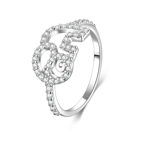 14K Vergoldet Kupfer Hohl Elefant Ring Für Damen Luxus Tier Zirkonia Mode Ring Funkelnd Süß Finger Schmuck Geschenk