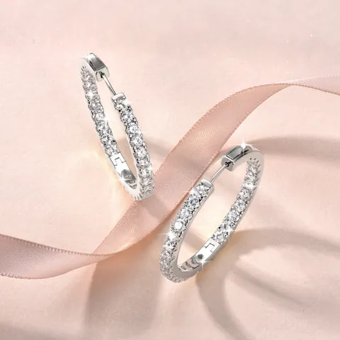 Europäisch Amerikanisch Mode 14K Gold Gevulde Pavé Zirkonia Creolen Für Damen Luxus Personalisierter Pendler Schmuck