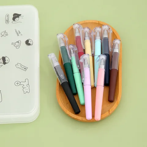 Mini Portable Pocket Gel Pen 0.5mm Black Ink Smooth Writing Matte Plastic Sign Pen For Students School Office Supplies